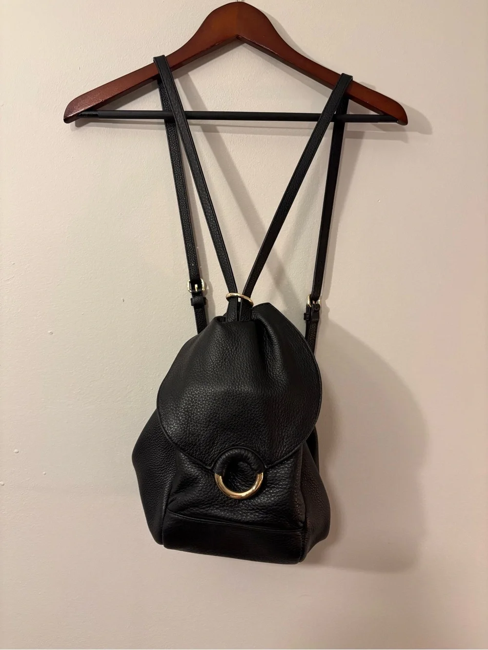 Convertible Black Leather Hobo Backpack — Adjustable Straps — One Size 🖤